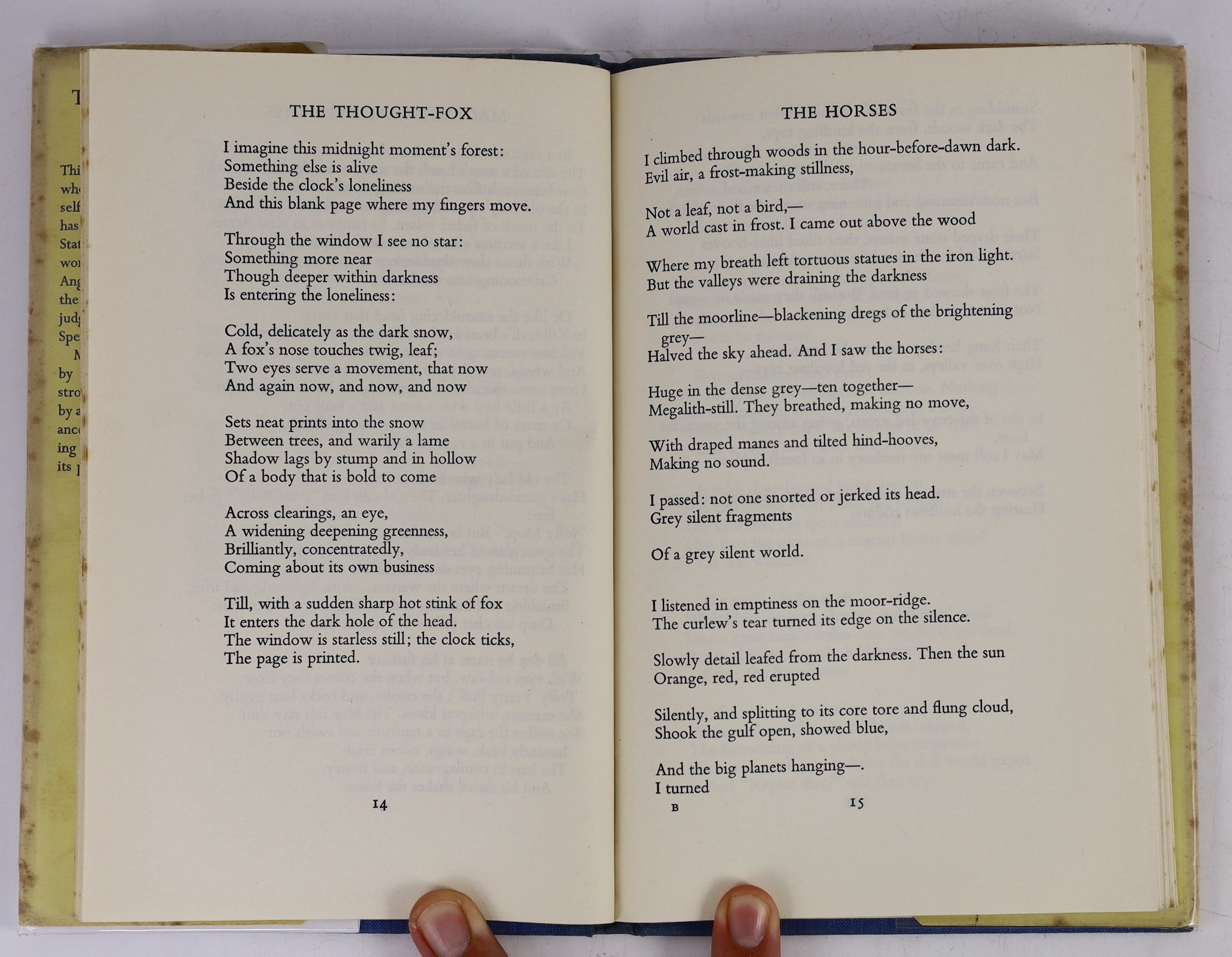 Hughes, Ted - The Hawk in the Rain. first edition. half title; blue cloth and d/wrapper. 1957